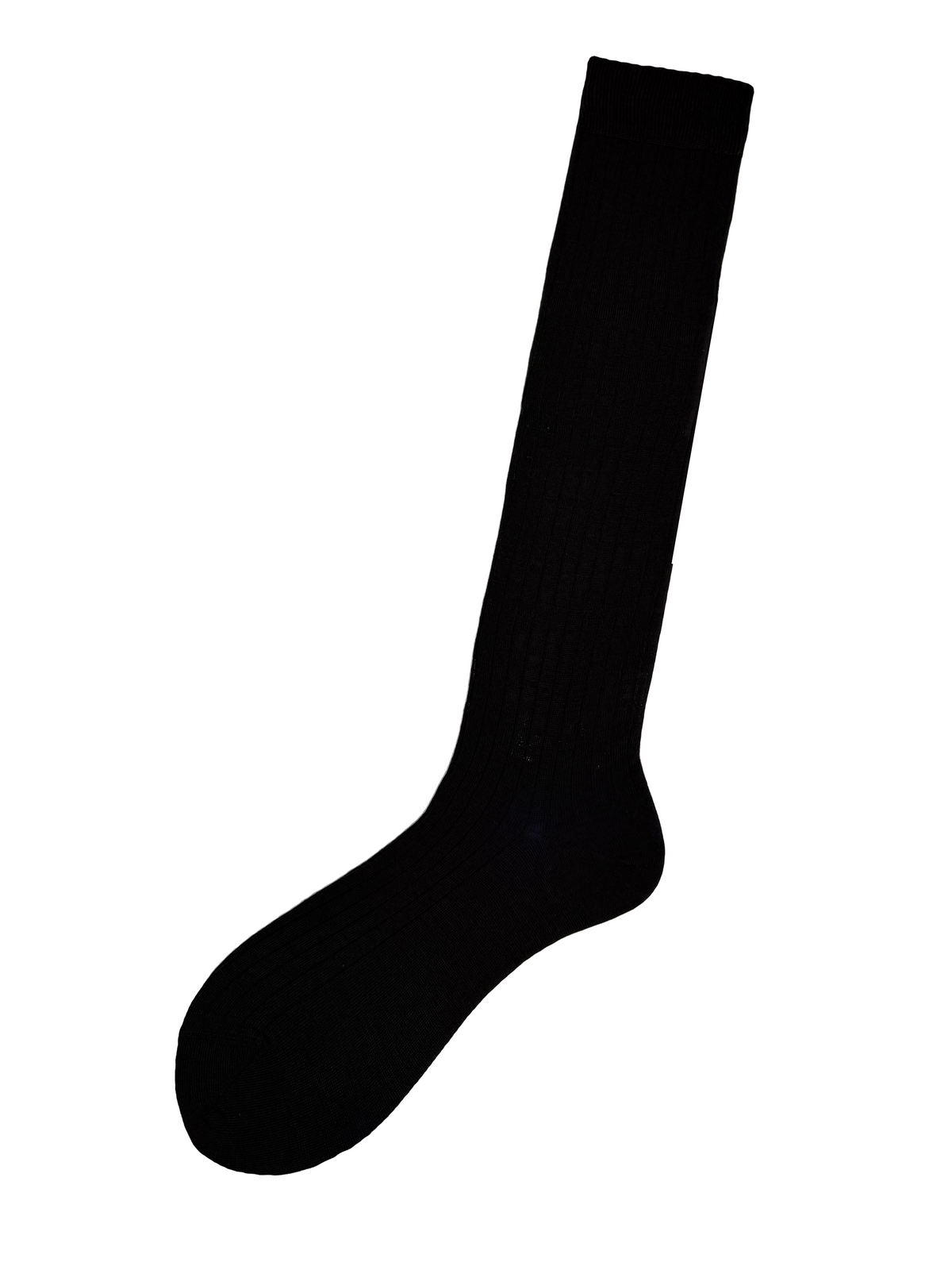 Calza lunga a costine in lana stretch Raffaele Nero