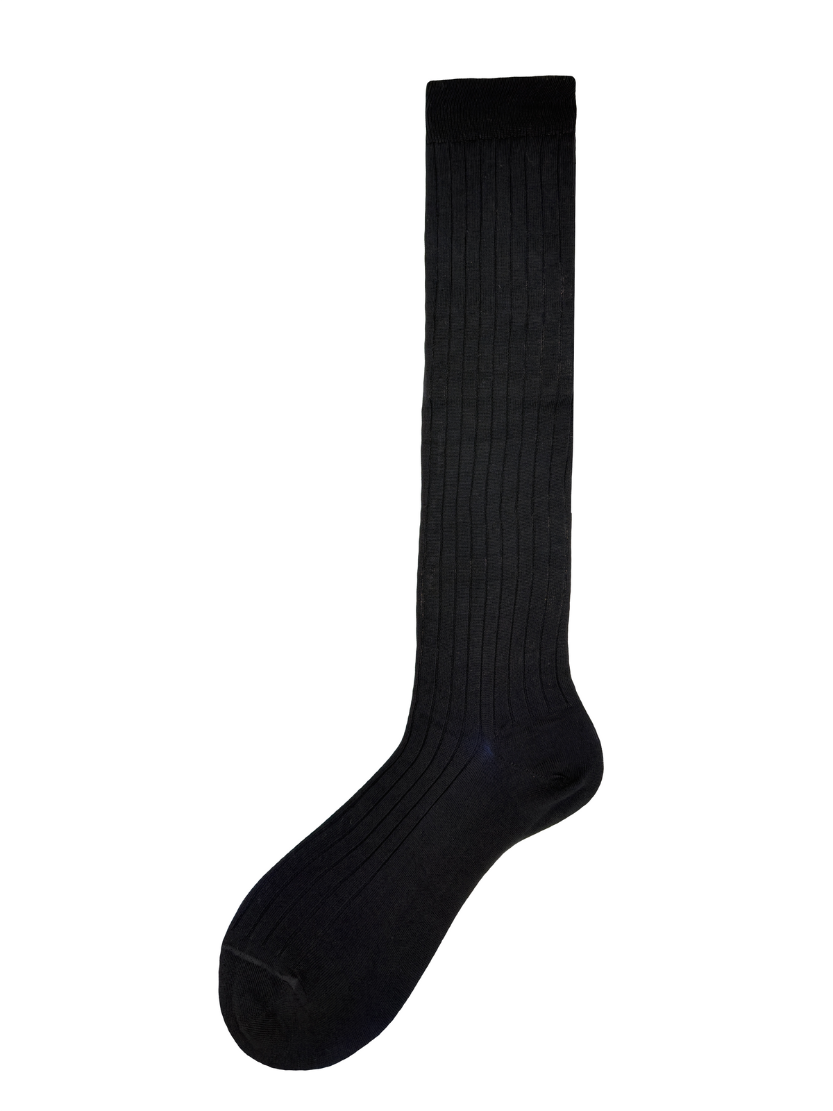 Calza lunga a costine in cotone filoscozia Marcello Nero