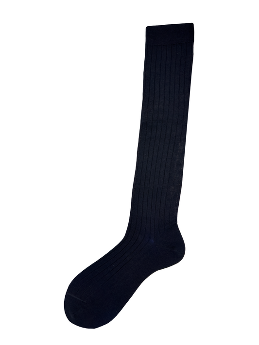 Calza lunga a costine in cotone filoscozia Marcello Blu